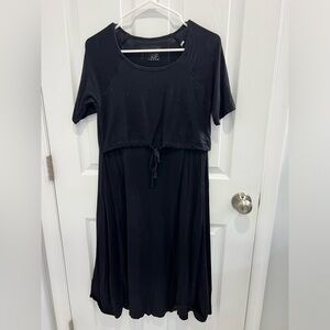 Latched mama black drawstring dress M